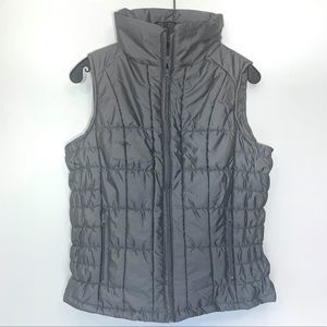 New York & Company Silver Puffer Vest Size M